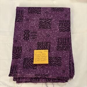 Vintage Purple Aztec Cotton Fabric 2 Pieces 43x41 And 40x29 Crafts Sew Quilting